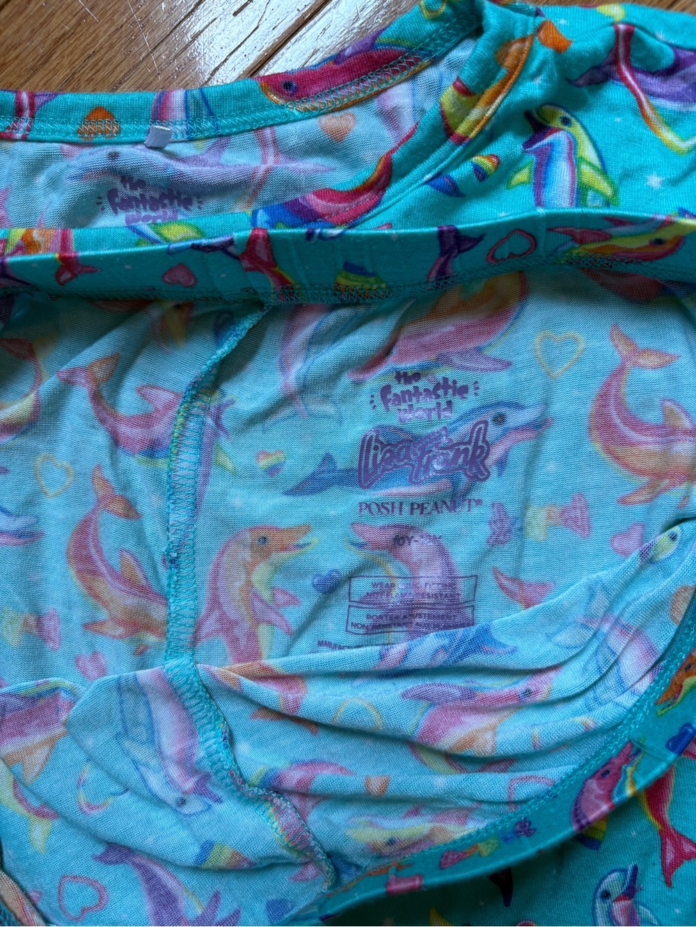 NWOT Posh Peanut Lisa Frank Dolphin Pajamas shorts set - Picture 4 of 5